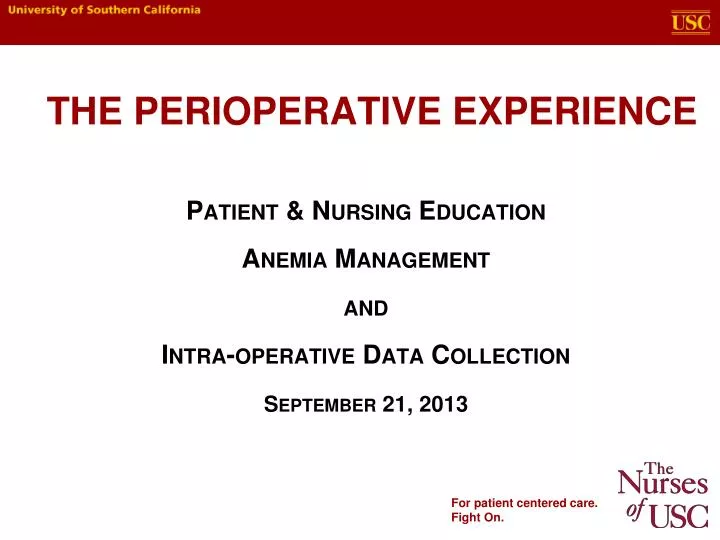 the perioperative experience