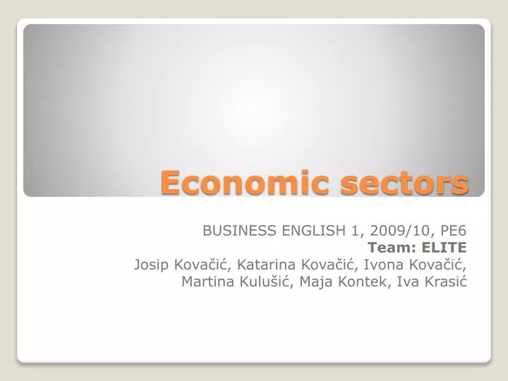 economic sectors
