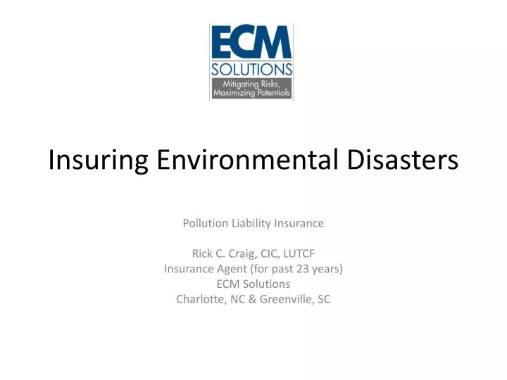 insuring environmental disasters