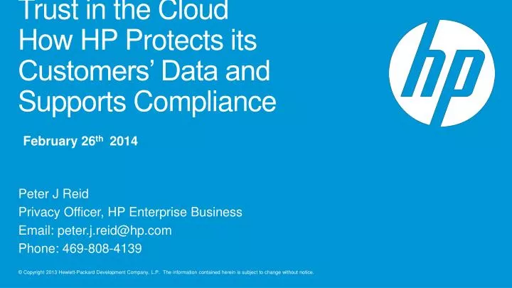 trust in the cloud how hp protects its customers data and supports compliance