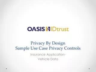 Privacy By Design Sample Use Case Privacy Controls