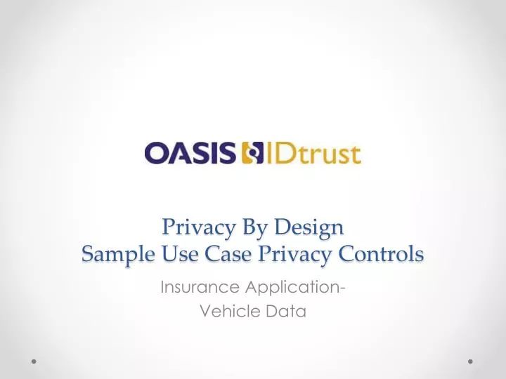 privacy by design sample use case privacy controls