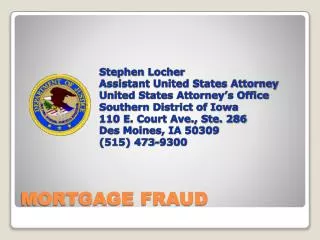 MORTGAGE FRAUD