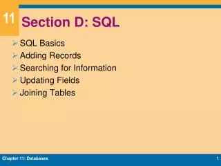 Section D: SQL