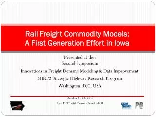 Rail Freight Commodity Models: A First Generation Effort in Iowa