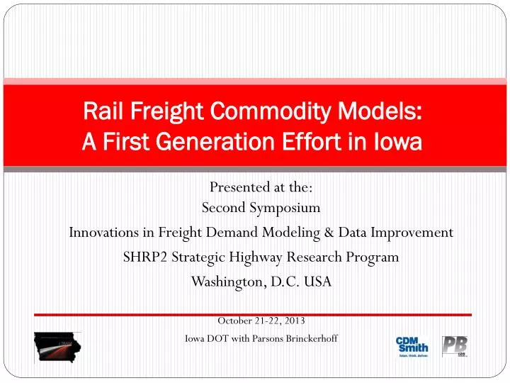 rail freight commodity models a first generation effort in iowa