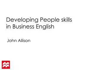 Developing People skills in Business English