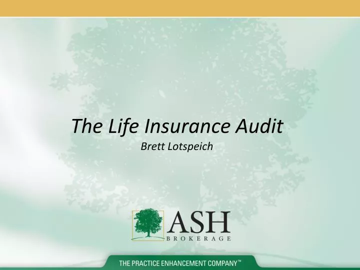 the life insurance audit brett lotspeich