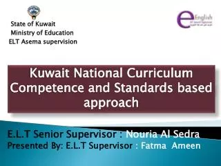 State of Kuwait Ministry of Education ELT Asema supervision