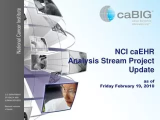 NCI caEHR Analysis Stream Project Update as of Friday February 19, 2010
