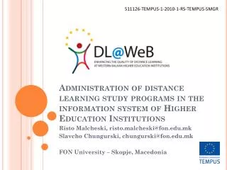 Administration of distance learning study programs in the information system of Higher Education Institutions