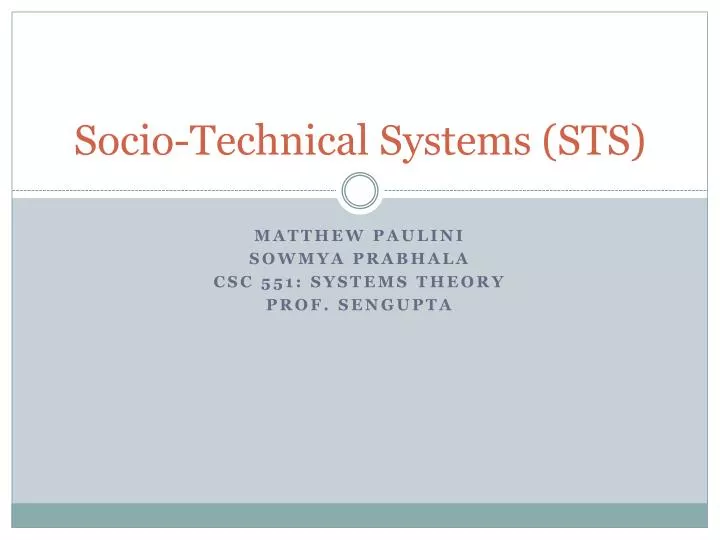 socio technical systems sts