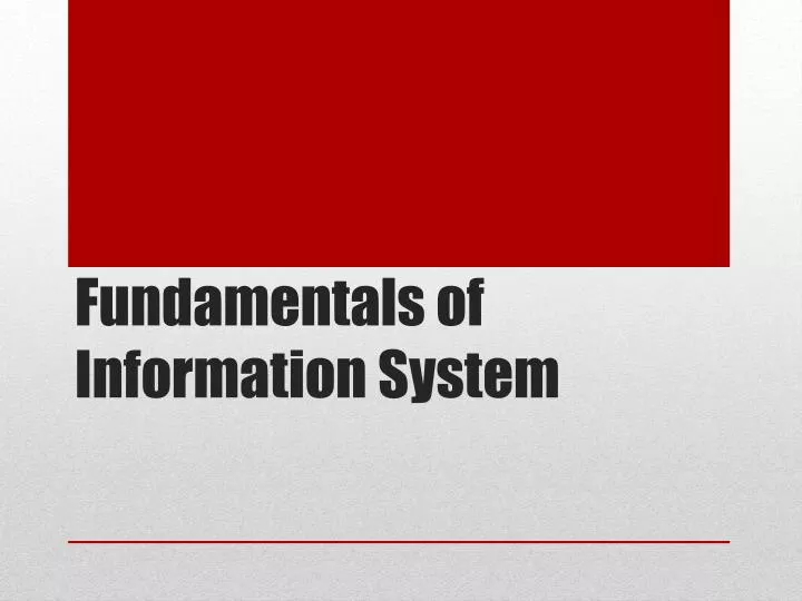 fundamentals of information system