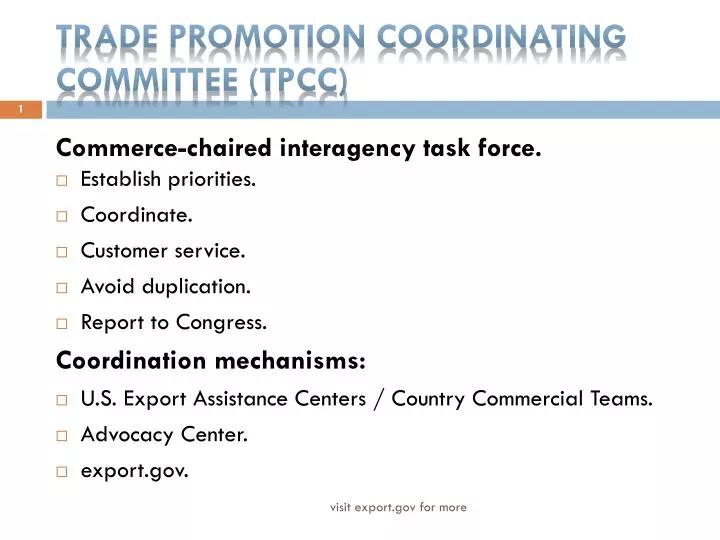 trade promotion coordinating committee tpcc