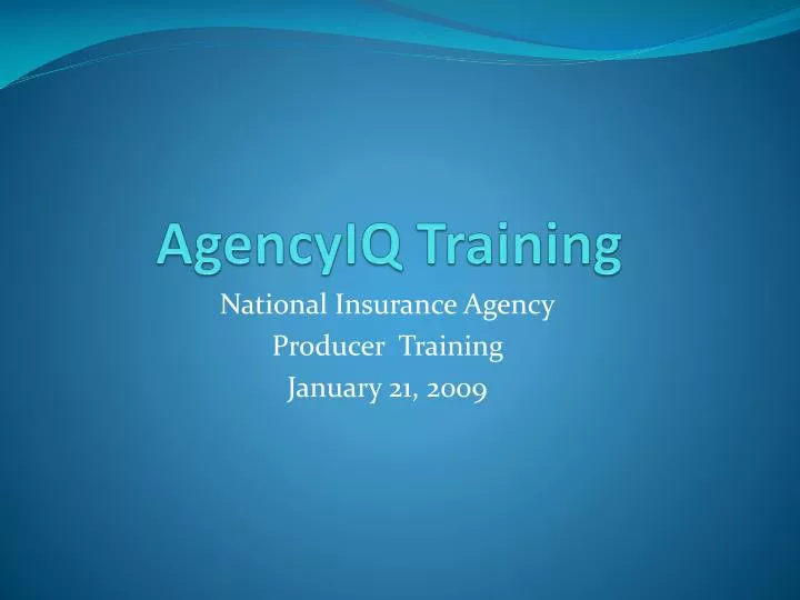 agencyiq training