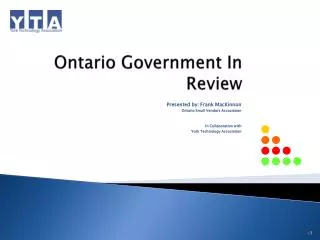 Ontario Government In Review