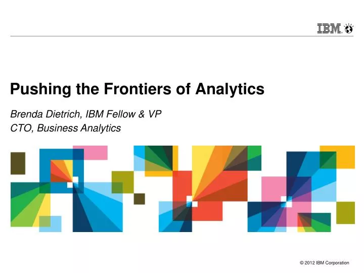 pushing the frontiers of analytics