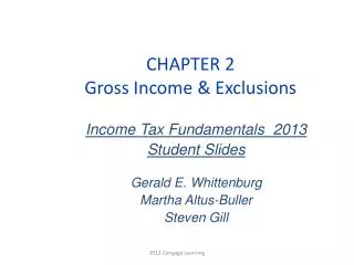 CHAPTER 2 Gross Income &amp; Exclusions