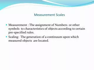 Measurement Scales