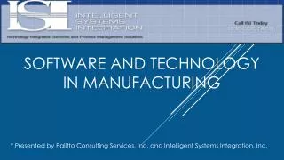 Software and Technology in Manufacturing
