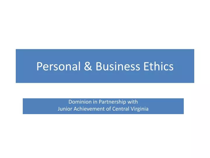 personal business ethics