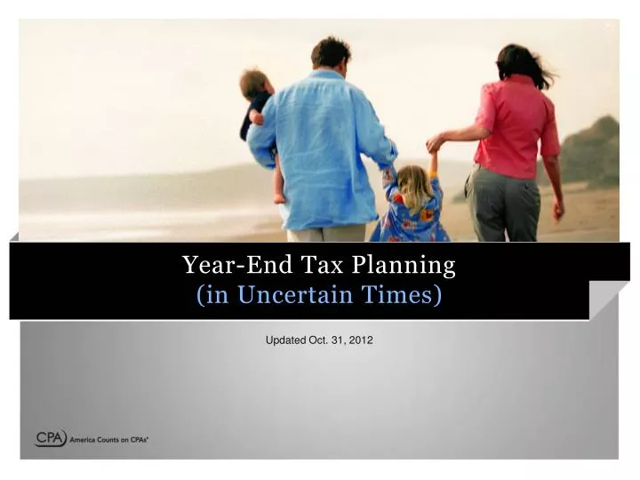 year end tax planning in uncertain times