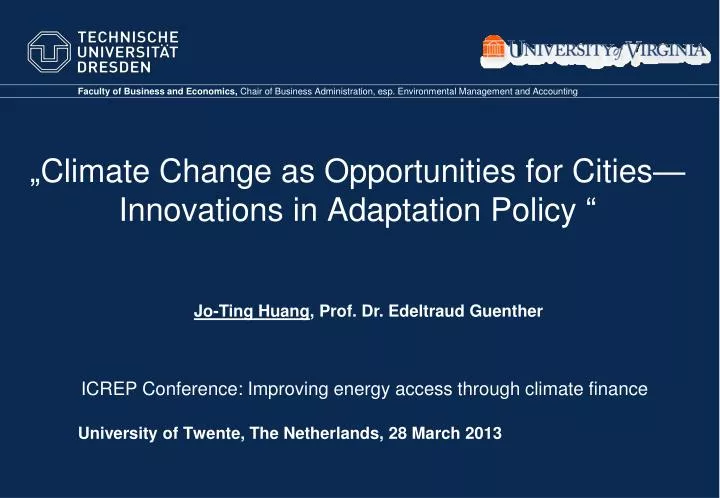 climate change as opportunities for cities innovations in adaptation policy