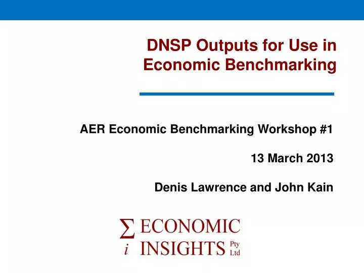 dnsp outputs for use in economic benchmarking