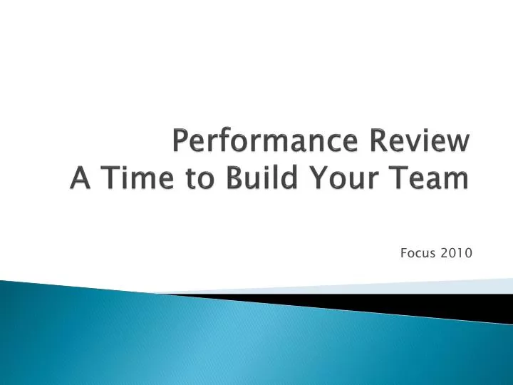 performance review a time to build your team