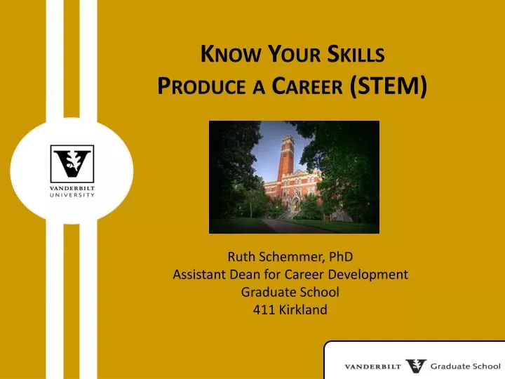 know your skills produce a career stem