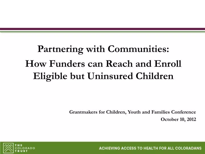 grantmakers for children youth and families conference october 10 2012