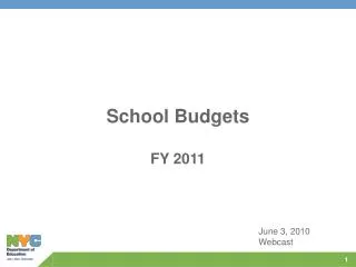 School Budgets FY 2011