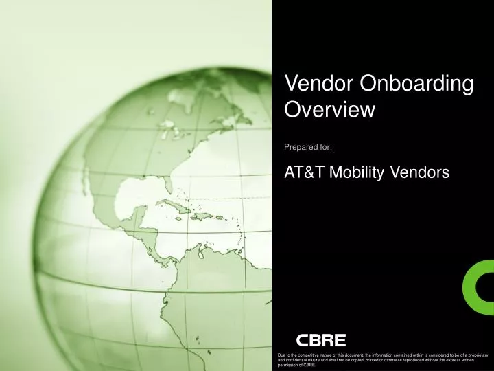 vendor onboarding overview prepared for at t mobility vendors