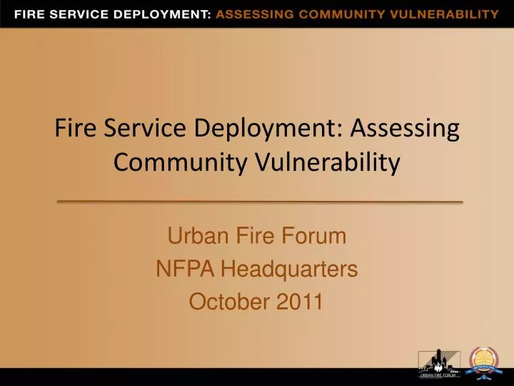 fire service deployment assessing community vulnerability