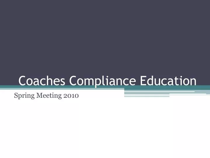 coaches compliance education