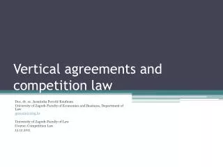 Vertical agreements and competition law