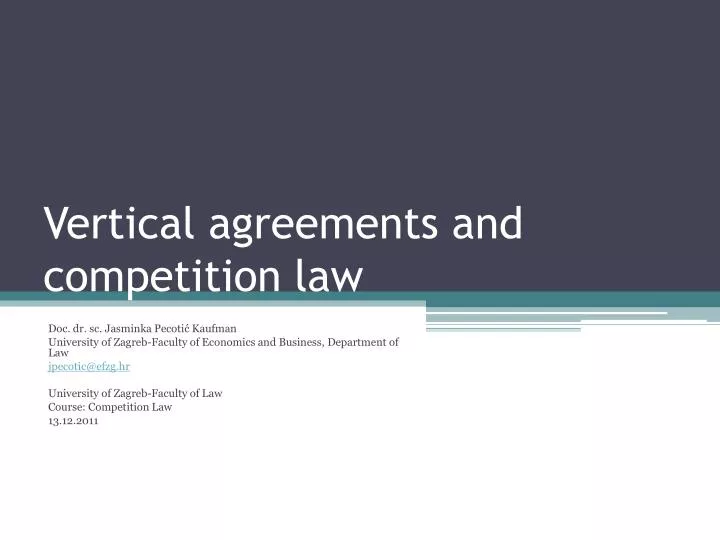 vertical agreements and competition law