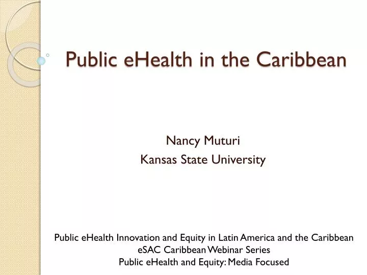 public ehealth in the caribbean