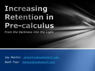 Increasing Retention in Pre-calculus