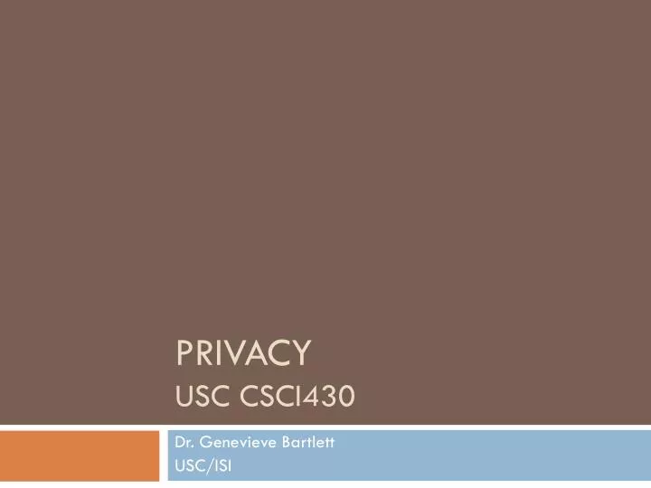 privacy usc csci430