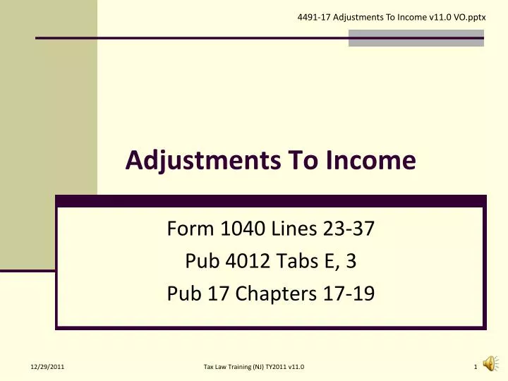 adjustments to income
