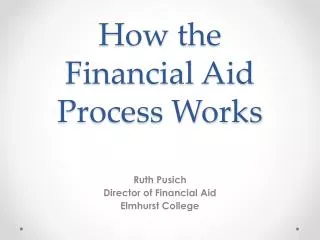 How the Financial Aid Process Works