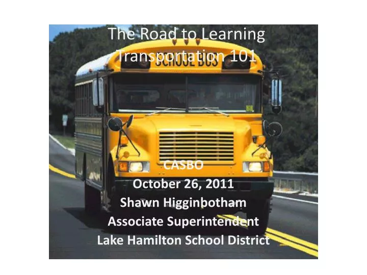 the road to learning transportation 101