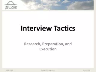 Interview Tactics