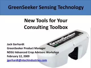 GreenSeeker Sensing Technology New Tools for Your Consulting Toolbox