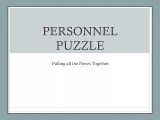 PERSONNEL PUZZLE