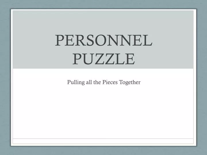 personnel puzzle