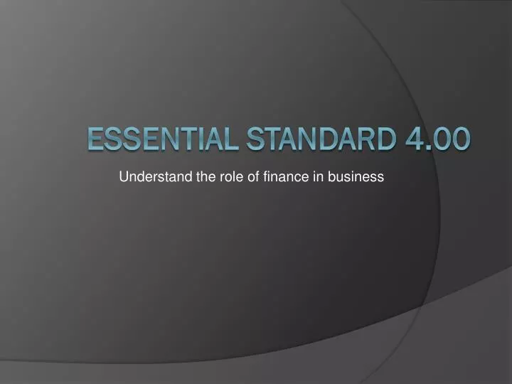 understand the role of finance in business