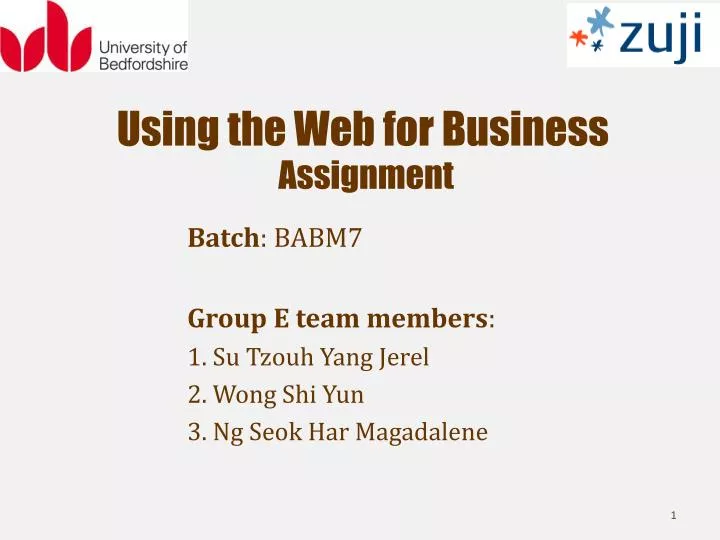 using the web for business assignment