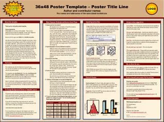 36x48 Poster Template – Poster Title Line Author and contributor names The names and addresses of the associated institu